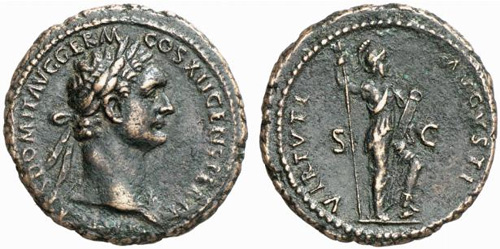 Roman Silver Denarius  3.2 grams *Germania* Domitian Denarius 85 AD 